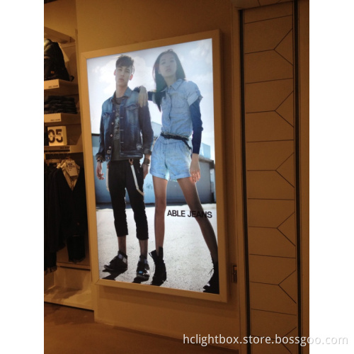 Indoor Wall Mounted LED Aluminum Poster Snap Frame Light Box Board Sign